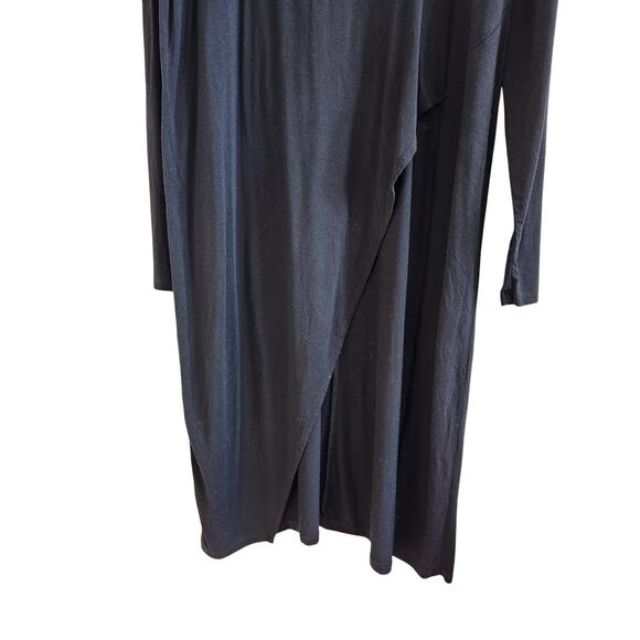 Eloquii Cowl Neck Asymmetrical Long Tunic Top Side Slit Navy Blue Size 18 - Picture 4 of 7